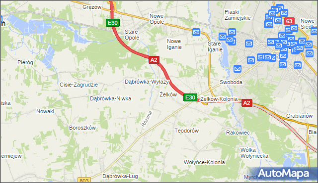 mapa Żelków, Żelków na mapie Targeo