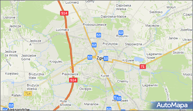 mapa Zgierz, Zgierz na mapie Targeo