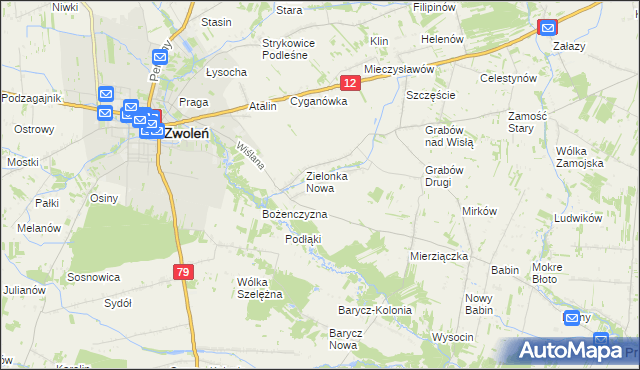 mapa Zielonka Stara, Zielonka Stara na mapie Targeo