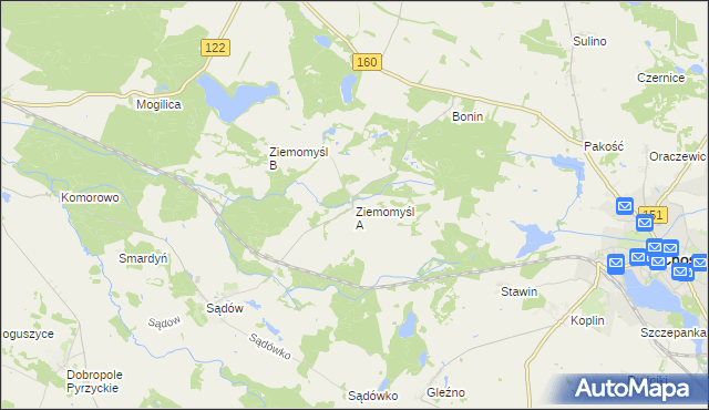 mapa Ziemomyśl A, Ziemomyśl A na mapie Targeo