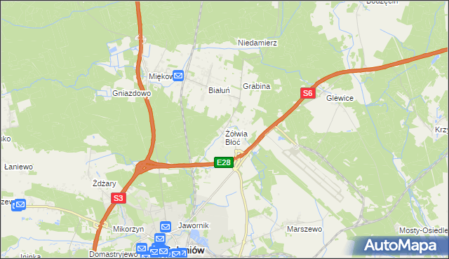 mapa Żółwia Błoć, Żółwia Błoć na mapie Targeo