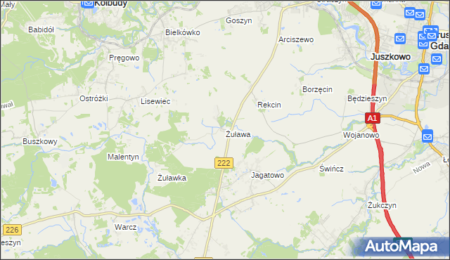 mapa Żuława, Żuława na mapie Targeo