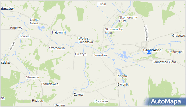 mapa Żurawlów, Żurawlów na mapie Targeo