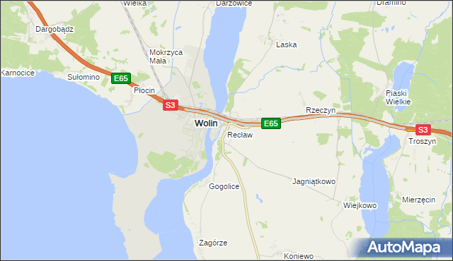 mapa Recław, Recław na mapie Targeo