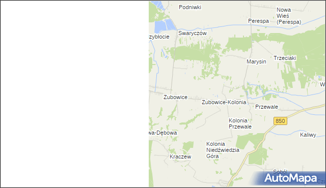 mapa Zubowice, Zubowice na mapie Targeo