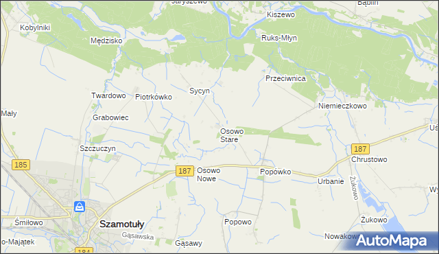 mapa Osowo Stare, Osowo Stare na mapie Targeo