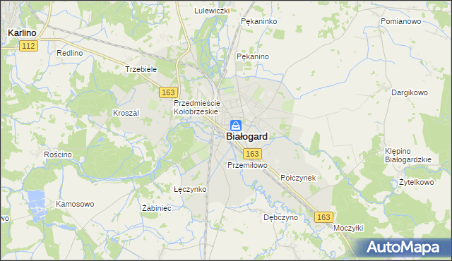 mapa Białogard, Białogard na mapie Targeo