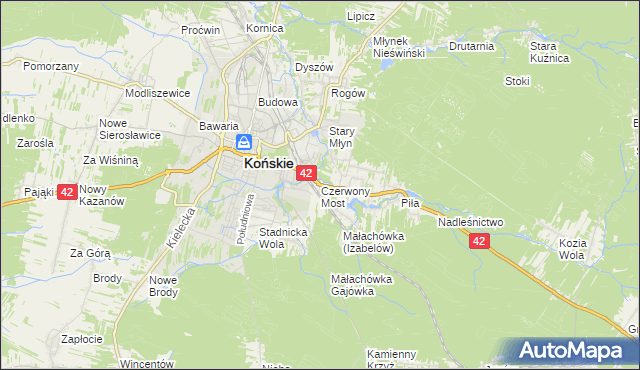 mapa Czerwony Most, Czerwony Most na mapie Targeo