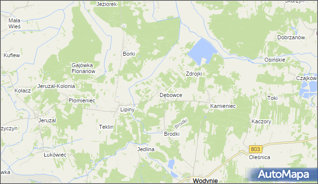 mapa Dębowce, Dębowce na mapie Targeo