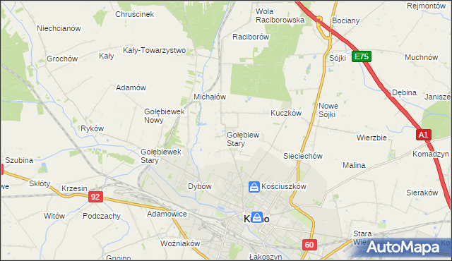mapa Gołębiew Stary, Gołębiew Stary na mapie Targeo