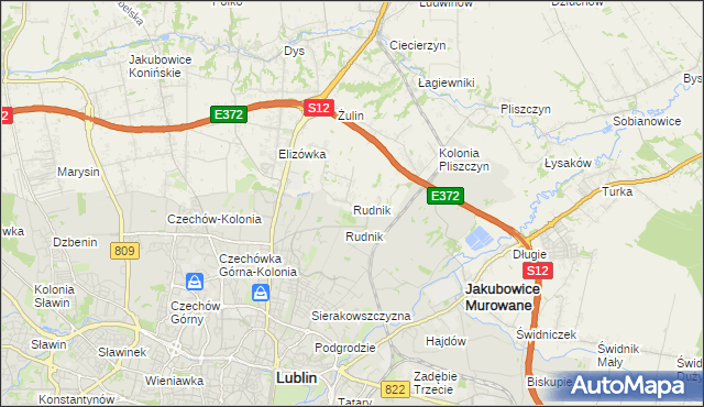 mapa Rudnik gmina Wólka, Rudnik gmina Wólka na mapie Targeo
