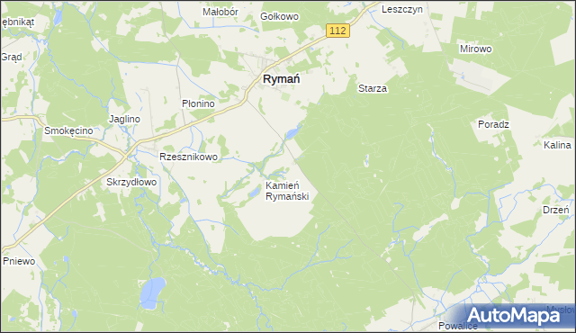 mapa Bukowo gmina Rymań, Bukowo gmina Rymań na mapie Targeo