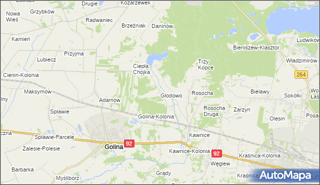mapa Głodowo gmina Golina, Głodowo gmina Golina na mapie Targeo
