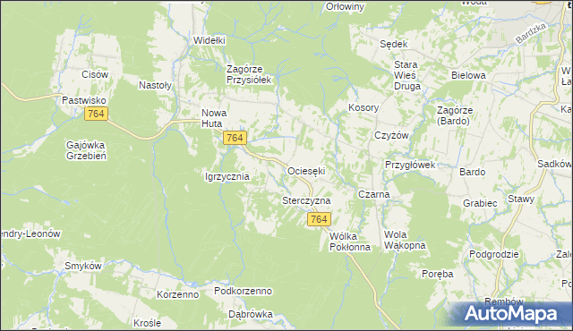 mapa Ociesęki, Ociesęki na mapie Targeo