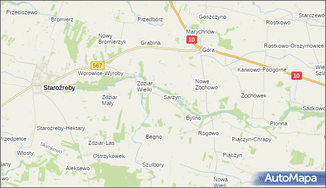 mapa Sarzyn, Sarzyn na mapie Targeo