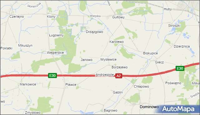mapa Wysławice, Wysławice na mapie Targeo