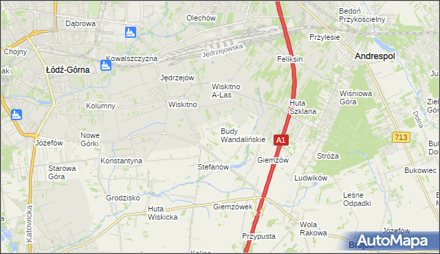 mapa Budy Wandalińskie, Budy Wandalińskie na mapie Targeo