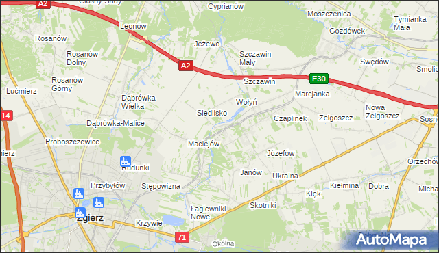 mapa Glinnik gmina Zgierz, Glinnik gmina Zgierz na mapie Targeo