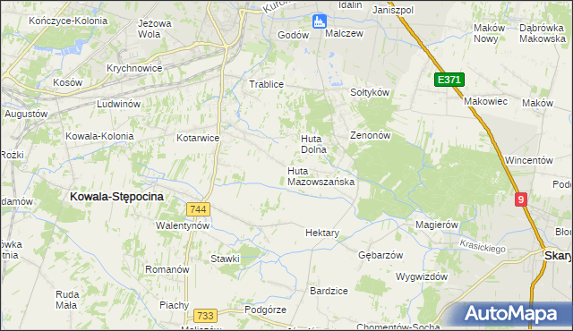 mapa Huta Mazowszańska, Huta Mazowszańska na mapie Targeo