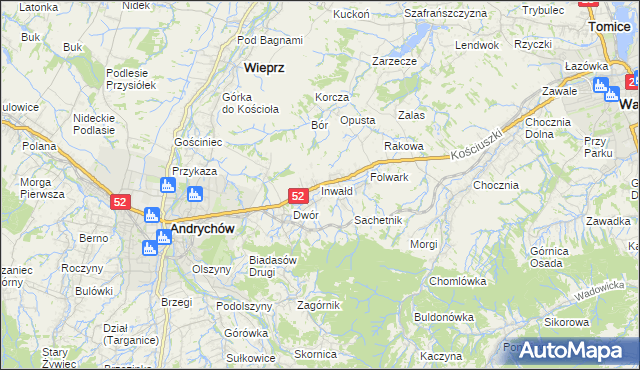 mapa Inwałd, Inwałd na mapie Targeo