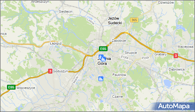 mapa Jelenia Góra, Jelenia Góra na mapie Targeo