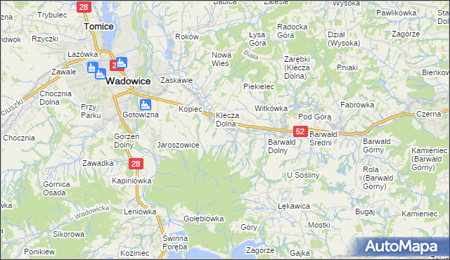 mapa Klecza Górna, Klecza Górna na mapie Targeo