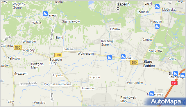 mapa Koczargi Nowe, Koczargi Nowe na mapie Targeo