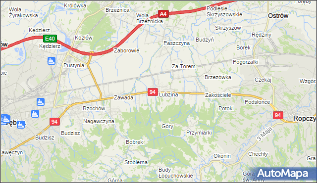 mapa Lubzina, Lubzina na mapie Targeo