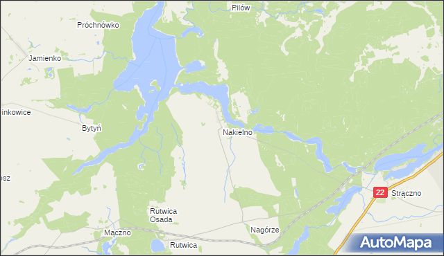 mapa Nakielno, Nakielno na mapie Targeo