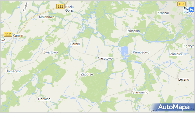 mapa Nasutowo, Nasutowo na mapie Targeo