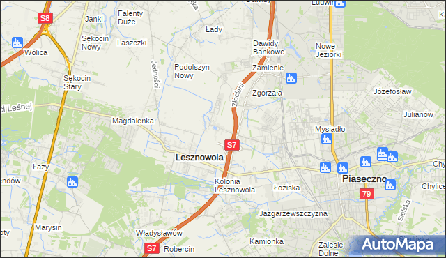 mapa Nowa Wola gmina Lesznowola, Nowa Wola gmina Lesznowola na mapie Targeo