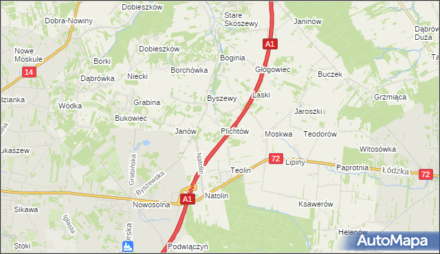 mapa Plichtów, Plichtów na mapie Targeo