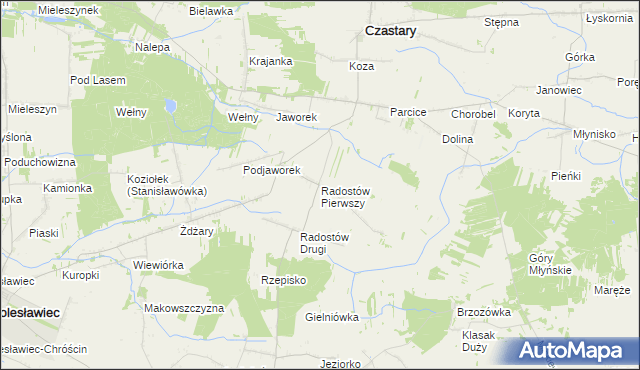 mapa Radostów Pierwszy, Radostów Pierwszy na mapie Targeo