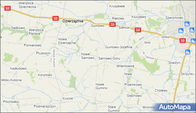 mapa Sarnowo-Góry, Sarnowo-Góry na mapie Targeo