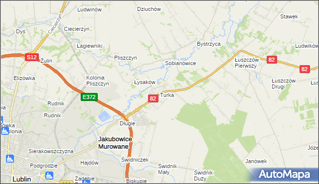 mapa Turka gmina Wólka, Turka gmina Wólka na mapie Targeo