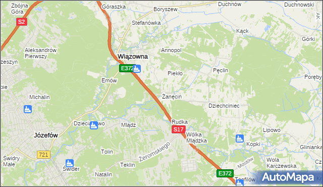 mapa Żanęcin, Żanęcin na mapie Targeo