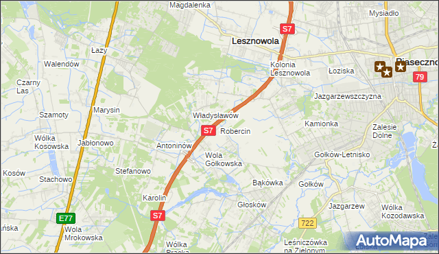mapa Robercin, Robercin na mapie Targeo