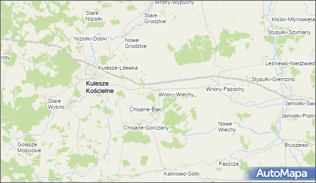 mapa Wnory-Wiechy, Wnory-Wiechy na mapie Targeo