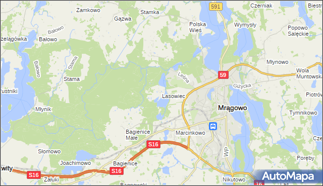 mapa Lasowiec, Lasowiec na mapie Targeo