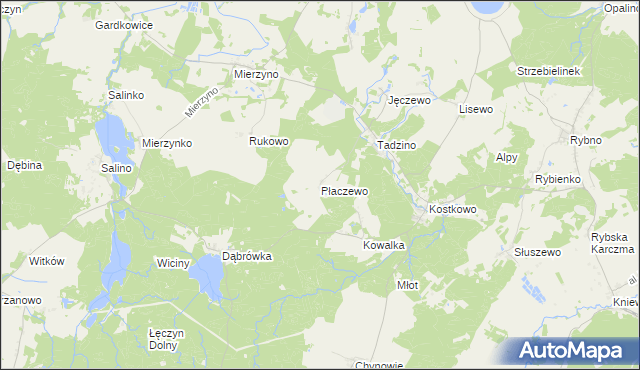 mapa Płaczewo gmina Gniewino, Płaczewo gmina Gniewino na mapie Targeo