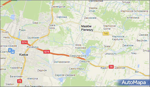 mapa Wola Kopcowa, Wola Kopcowa na mapie Targeo