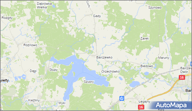 mapa Barczewko, Barczewko na mapie Targeo