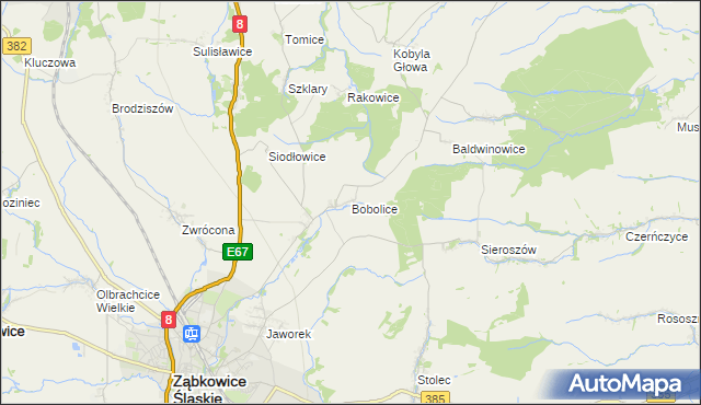 mapa Bobolice gmina Ząbkowice Śląskie, Bobolice gmina Ząbkowice Śląskie na mapie Targeo