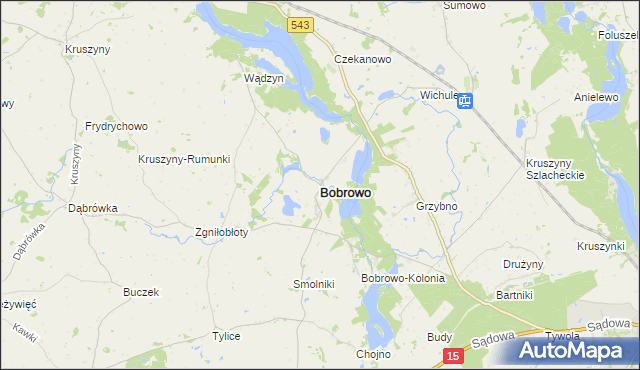 mapa Bobrowo powiat brodnicki, Bobrowo powiat brodnicki na mapie Targeo