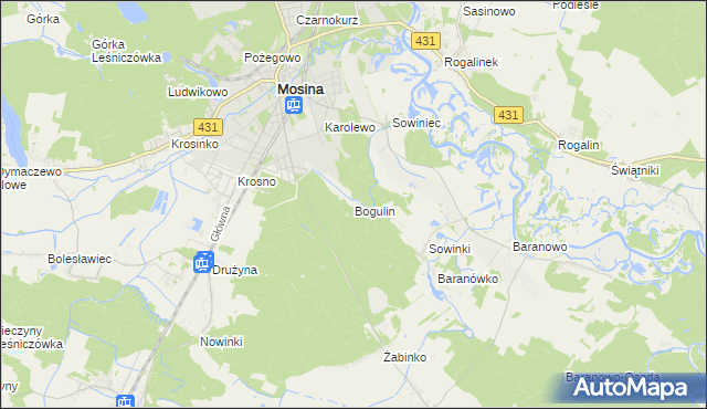 mapa Bogulin, Bogulin na mapie Targeo