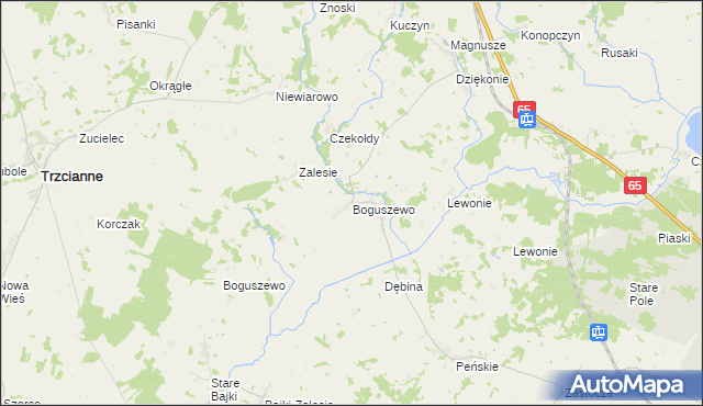 mapa Boguszewo gmina Mońki, Boguszewo gmina Mońki na mapie Targeo