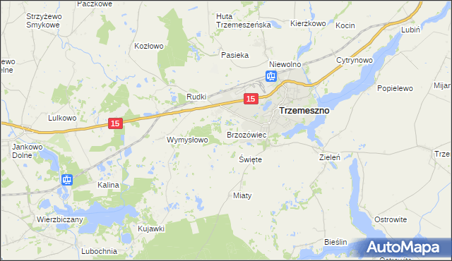 mapa Brzozówiec, Brzozówiec na mapie Targeo