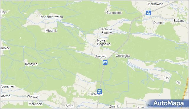mapa Bukowo gmina Murów, Bukowo gmina Murów na mapie Targeo