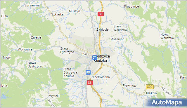mapa Bystrzyca Kłodzka, Bystrzyca Kłodzka na mapie Targeo