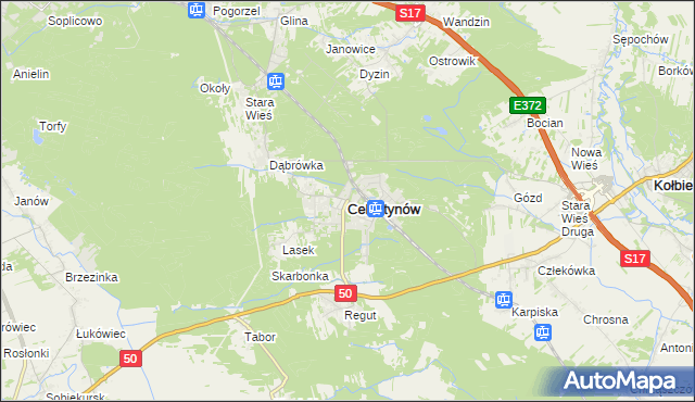 mapa Celestynów powiat otwocki, Celestynów powiat otwocki na mapie Targeo